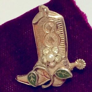 Vintage lucky cowboy boot pin